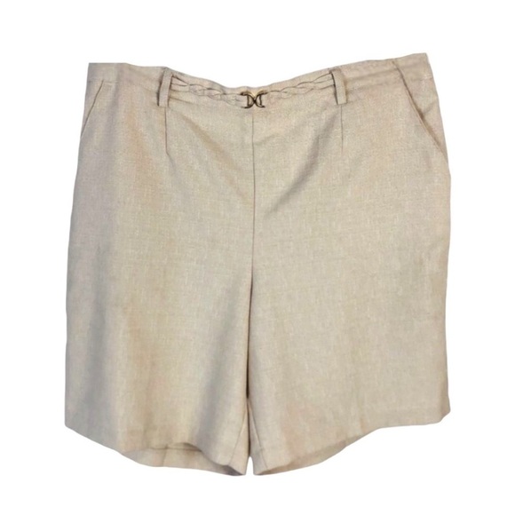 4/$45 TRADITION Vintage Tan Beige Flat Front Pull On Shorts size XL - Picture 1 of 6